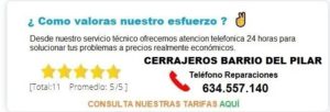 cerrajeros Barrio del Pilar precios